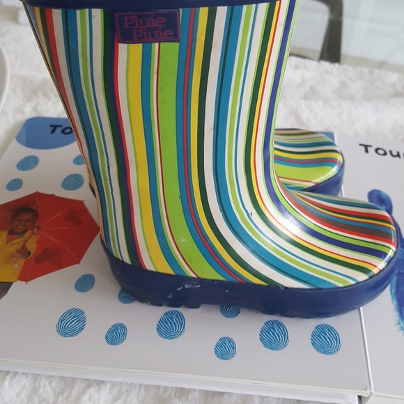 Pluie Pluie Candy Stripe Rain Boots Size 3 - Picture 4 of 6
